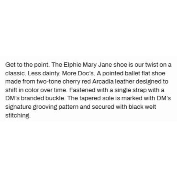 Dr. Martens Elphie Mary Jane Cherry Red Arcadia Leather Shoes Women's 8 UK 6 NIB - Picture 15 of 15